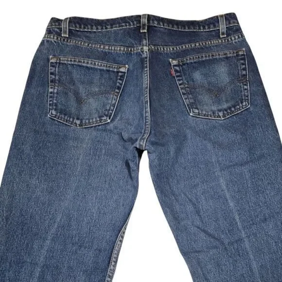 VTG Levi's 505 Jeans Mens Regular‎ Fit Straight Leg USA Made Blue *35x32 Actual - Picture 9 of 9